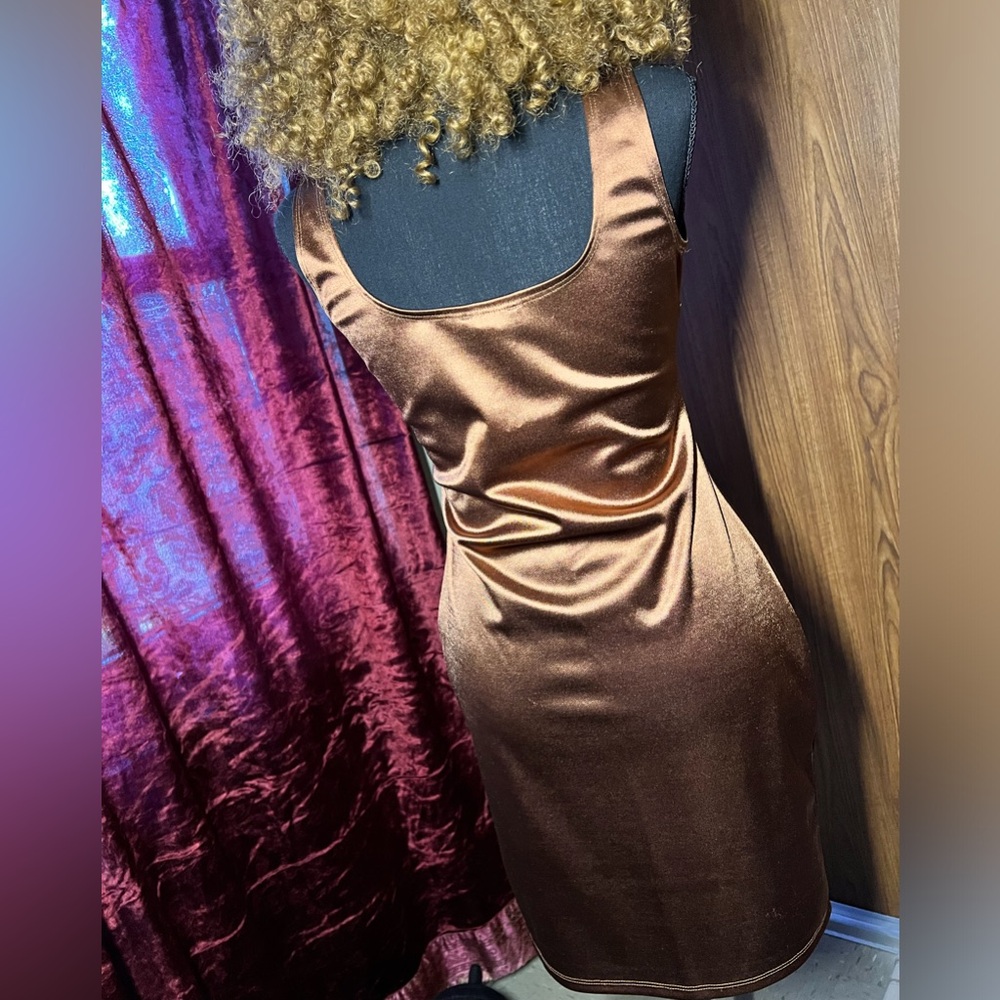 Copper body-con dress